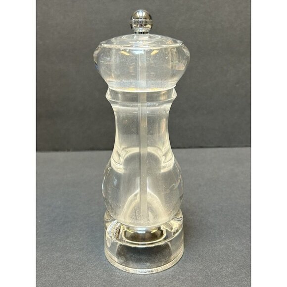 Mr Dudley Lucite Acrylic Salt and Pepper Mill Grinder Shaker Clear Mid Century - Picture 3 of 9